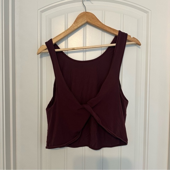 Lululemon Tank Top Twist Back Maroon Workout Gym Yoga Summer Size Medium - Picture 5 of 6